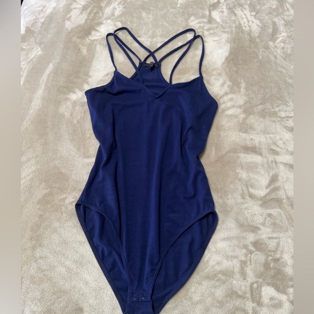 Express navy blue body suit! Navy blue and really flattering. Size XS